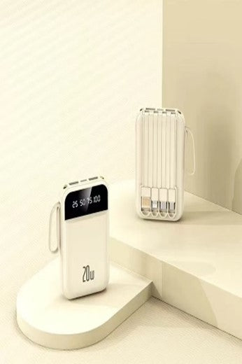 自带4线充电宝5000毫安大容量快充耐用小巧便携通用手机移动电源