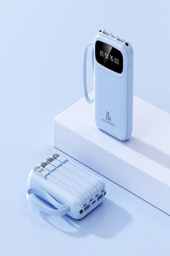 自带4线充电宝5000毫安大容量快充耐用小巧便携通用手机移动电源